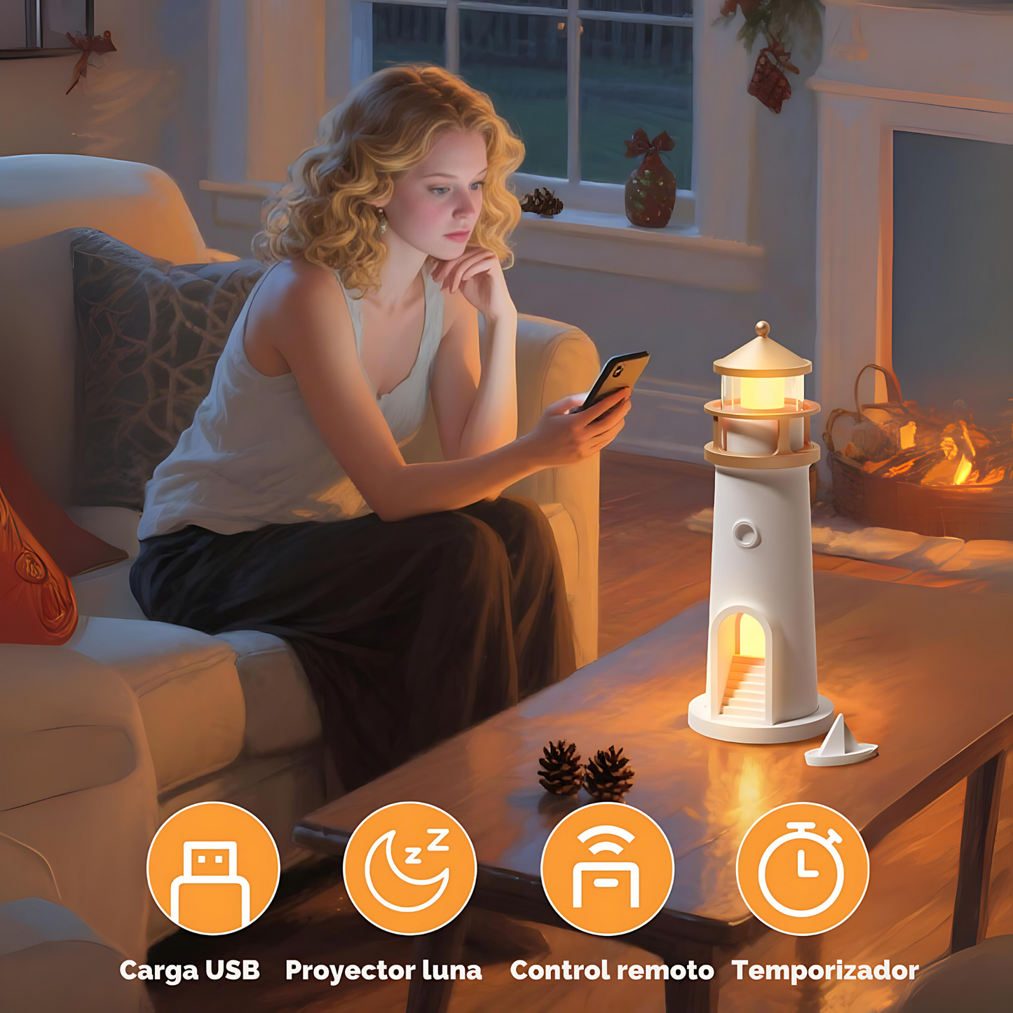 Faro proyector de luna relajante