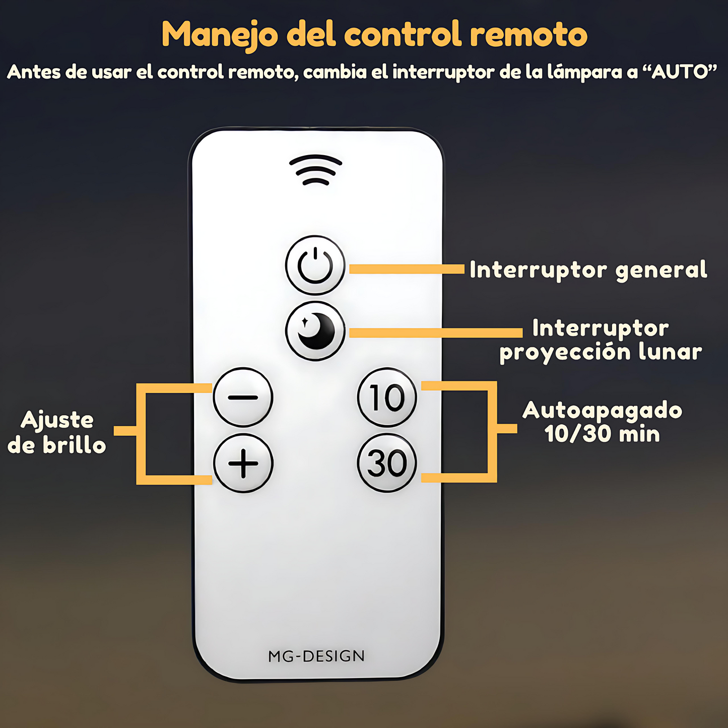 Faro proyector de luna relajante