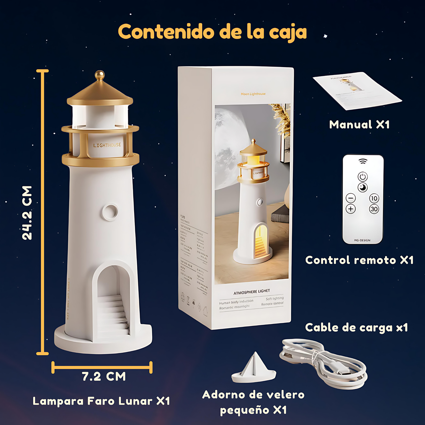 Faro proyector de luna relajante